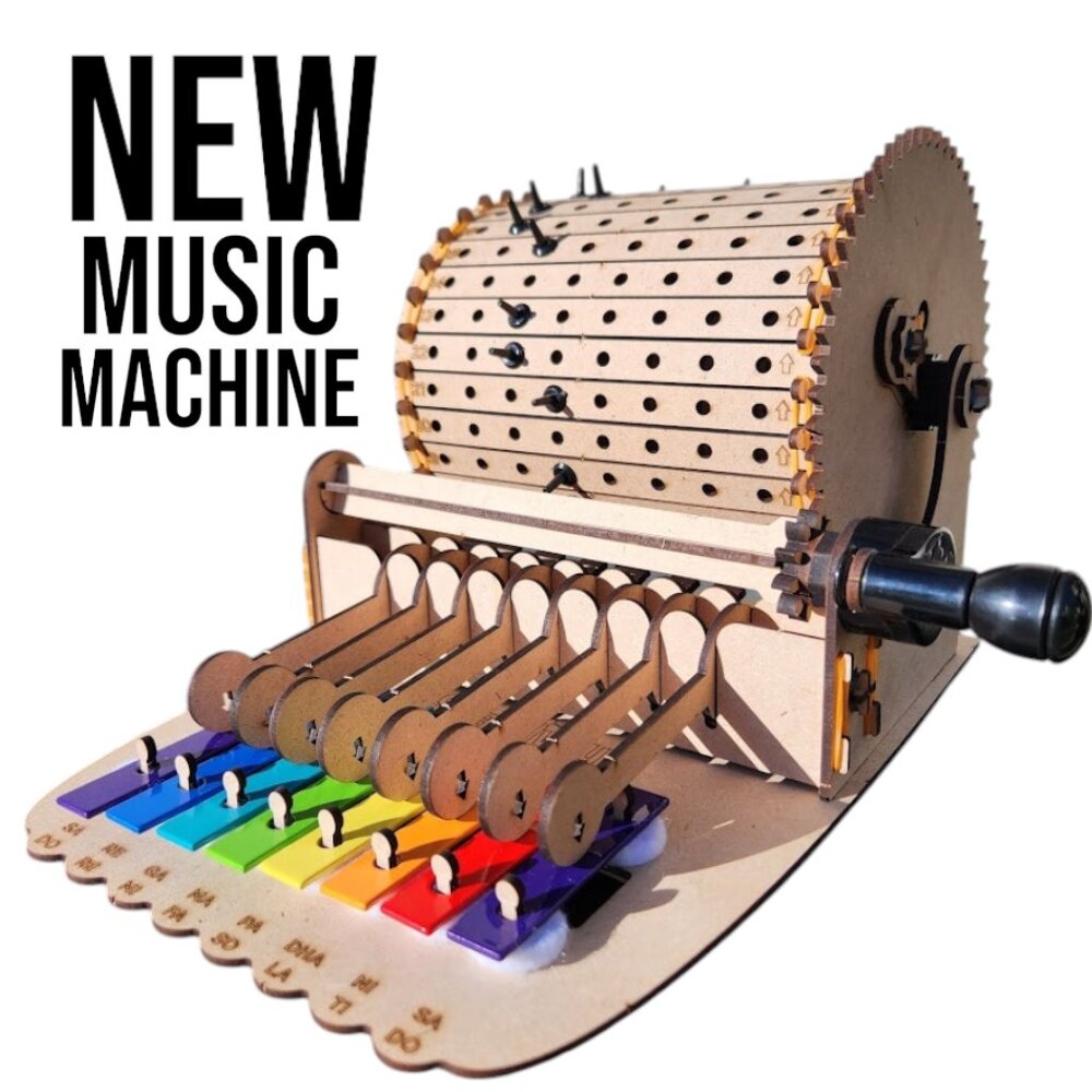 NEW Hand Assembled Music Machine Box Mechanical Action Programable Songs Decor w